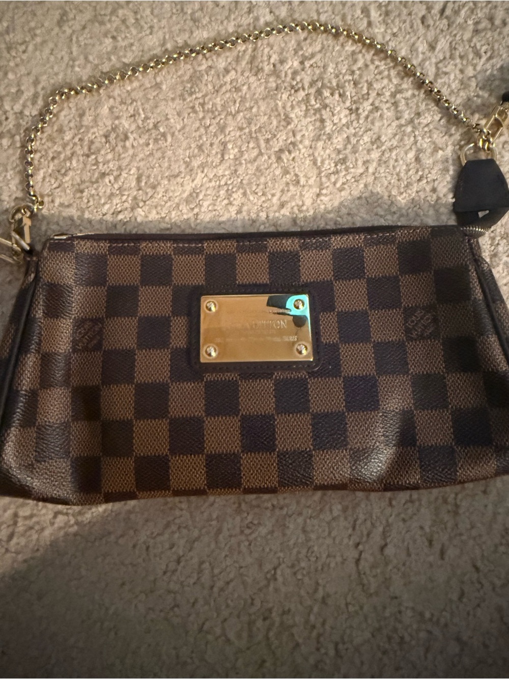 Louis Vuitton Brown Damier Canvas Eva pochette!